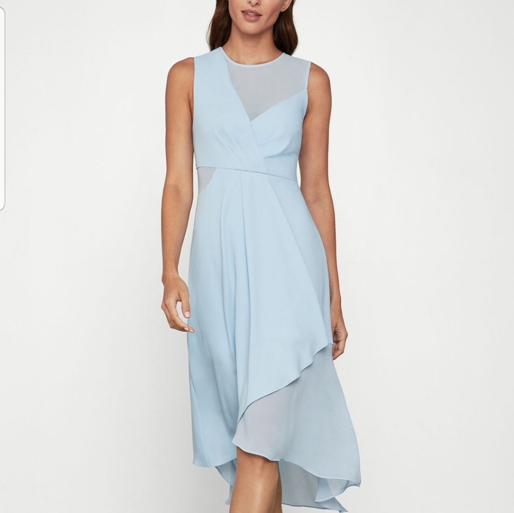 BCBG MAXAZRIA Chiffon Layer Midi Dress